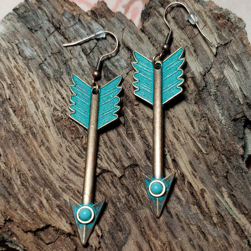 (B) Arrow Earrings Southwestern Western Native American Flechas Boho Cowgirl - Picture 4 of 14